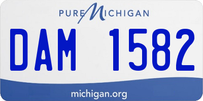 MI license plate DAM1582