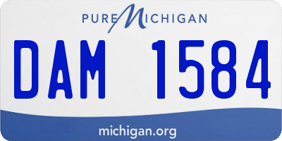 MI license plate DAM1584