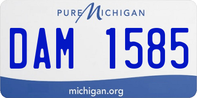 MI license plate DAM1585