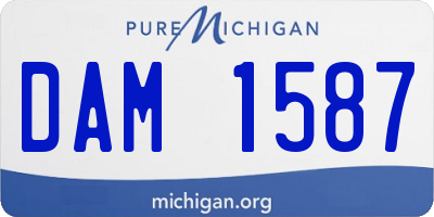 MI license plate DAM1587