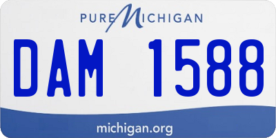 MI license plate DAM1588