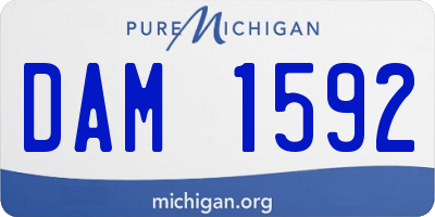 MI license plate DAM1592