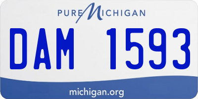 MI license plate DAM1593