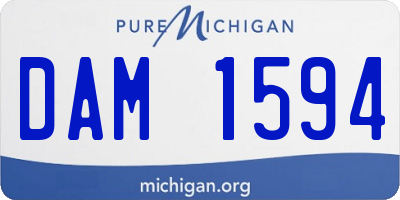 MI license plate DAM1594