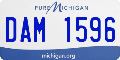 MI license plate DAM1596