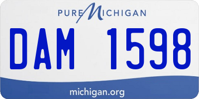 MI license plate DAM1598