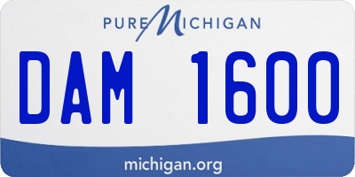 MI license plate DAM1600