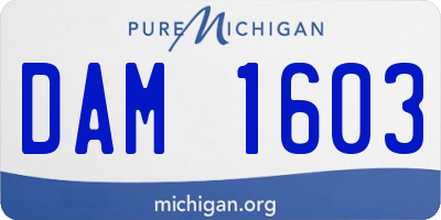 MI license plate DAM1603
