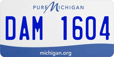 MI license plate DAM1604