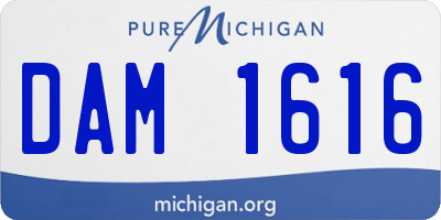 MI license plate DAM1616