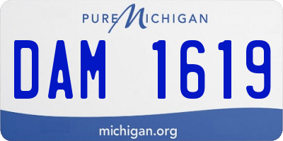 MI license plate DAM1619