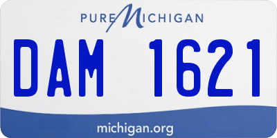 MI license plate DAM1621