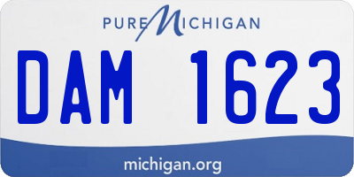 MI license plate DAM1623