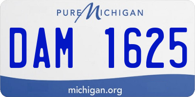 MI license plate DAM1625
