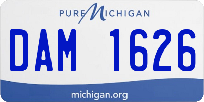 MI license plate DAM1626