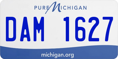 MI license plate DAM1627
