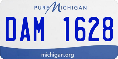 MI license plate DAM1628