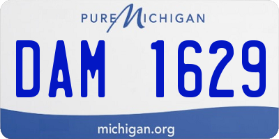 MI license plate DAM1629
