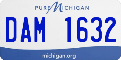 MI license plate DAM1632