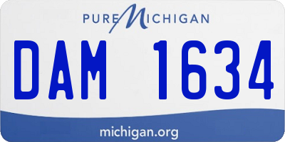 MI license plate DAM1634