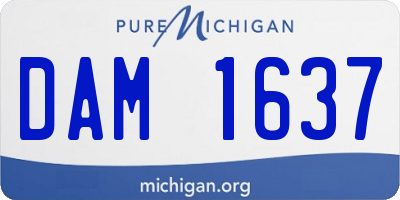 MI license plate DAM1637
