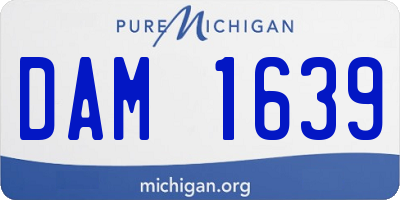 MI license plate DAM1639