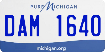 MI license plate DAM1640