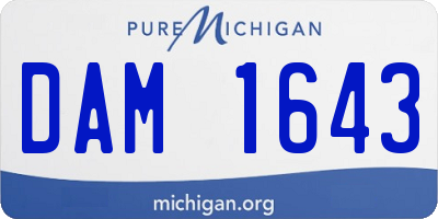 MI license plate DAM1643