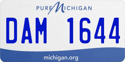 MI license plate DAM1644