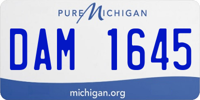 MI license plate DAM1645