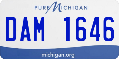 MI license plate DAM1646