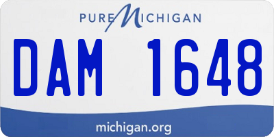 MI license plate DAM1648