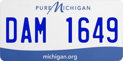 MI license plate DAM1649