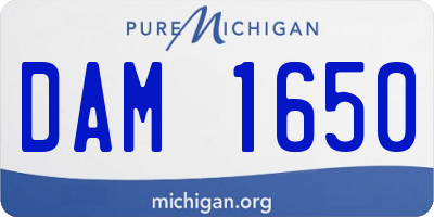 MI license plate DAM1650