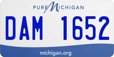 MI license plate DAM1652