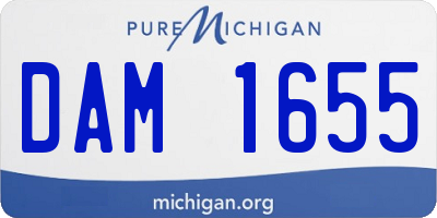 MI license plate DAM1655