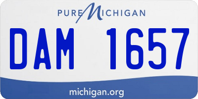 MI license plate DAM1657