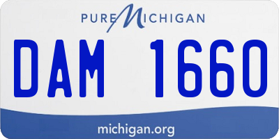MI license plate DAM1660