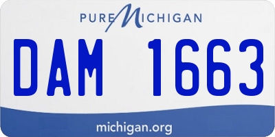 MI license plate DAM1663