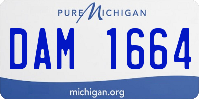 MI license plate DAM1664