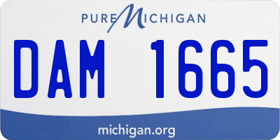 MI license plate DAM1665