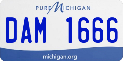 MI license plate DAM1666