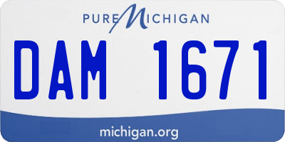 MI license plate DAM1671