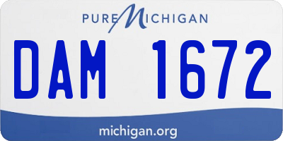 MI license plate DAM1672