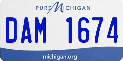 MI license plate DAM1674