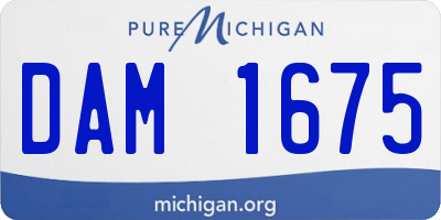 MI license plate DAM1675