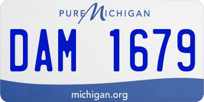 MI license plate DAM1679