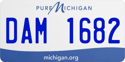 MI license plate DAM1682