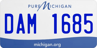 MI license plate DAM1685