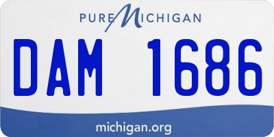 MI license plate DAM1686